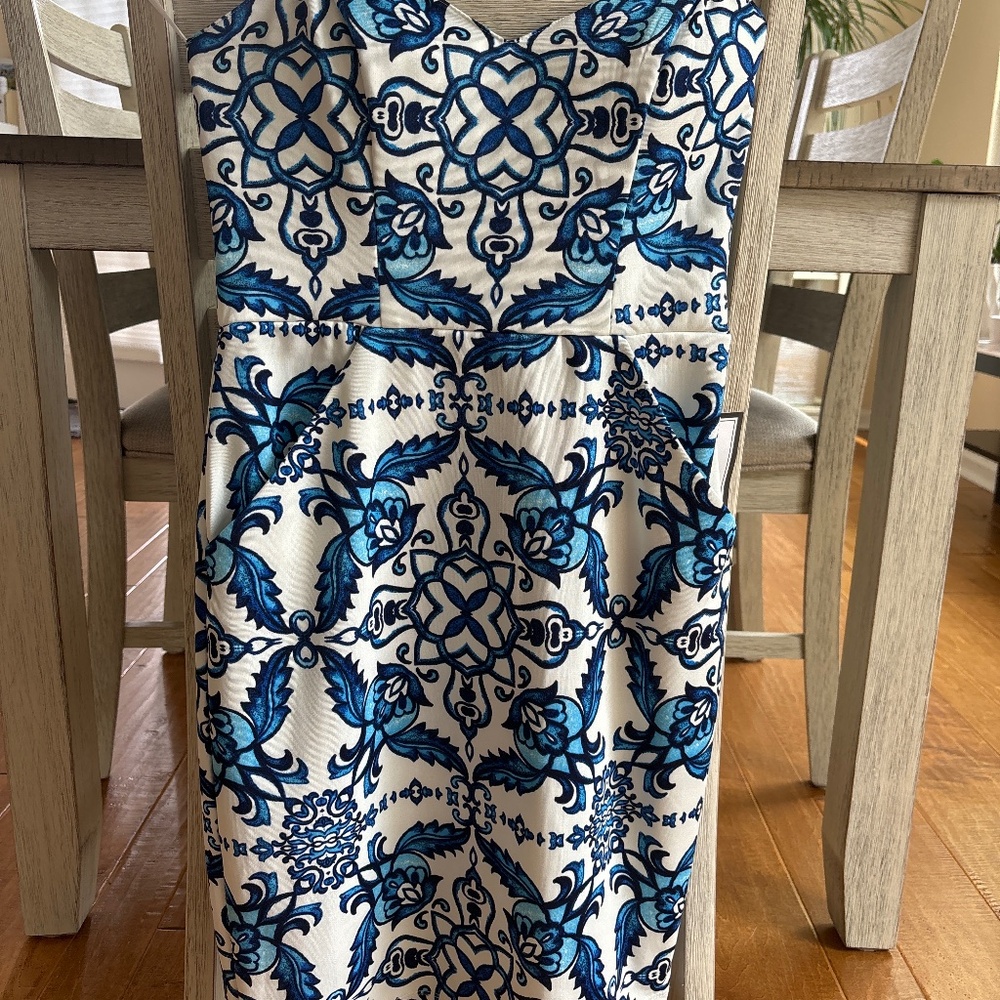 B. Darlin Blue and White short dress